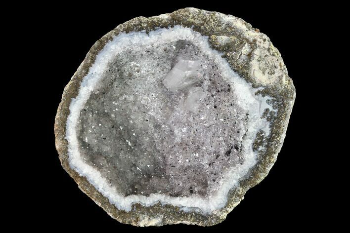Las Choyas Coconut Geode Half with Quartz & Calcite - Mexico #145875